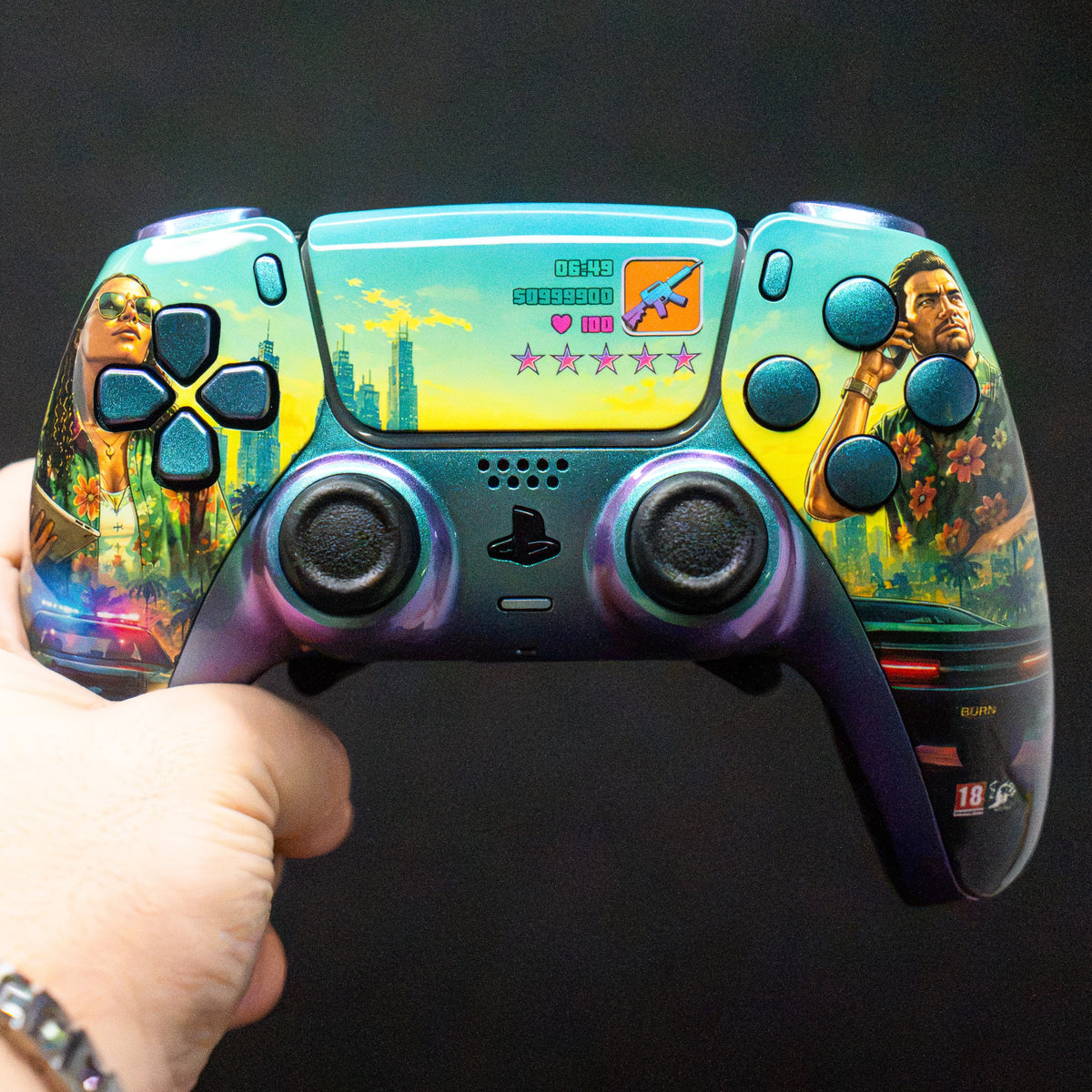Manette PS5 à Palettes - Evo GTA Rush Glossy