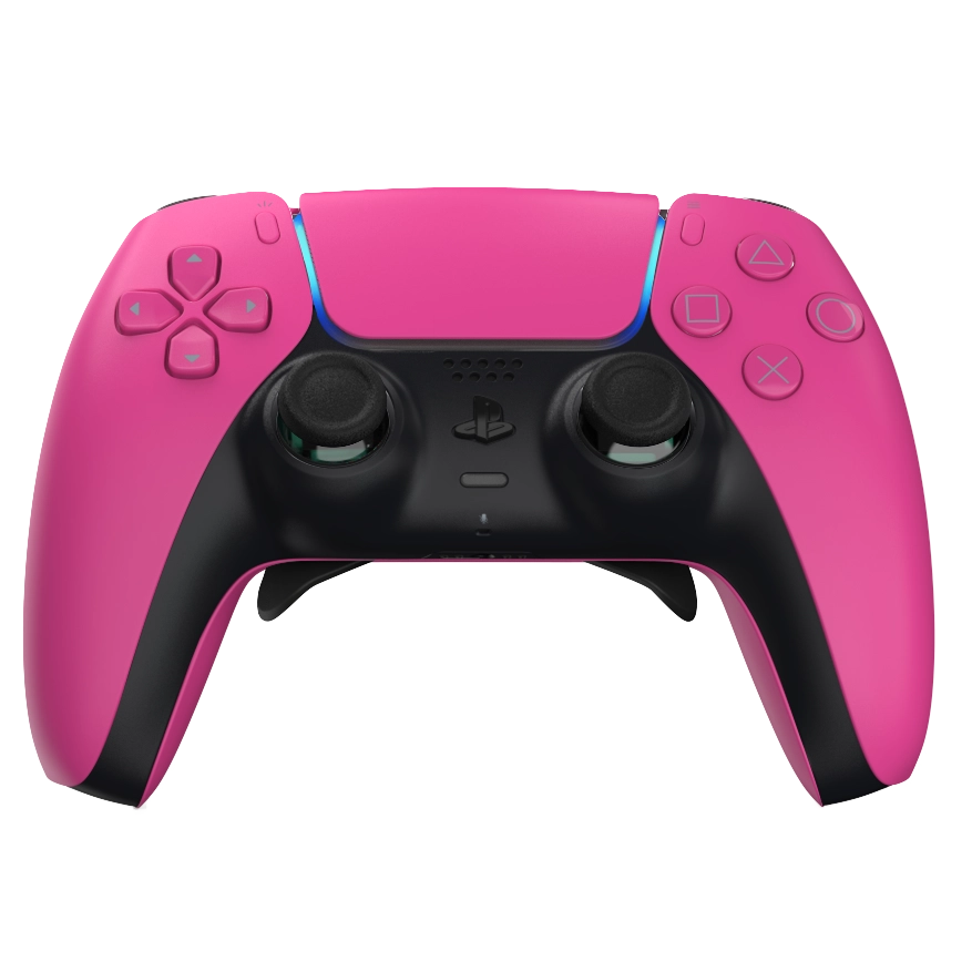 Manette PS5 rose personnalisée avec palettes pour gamer