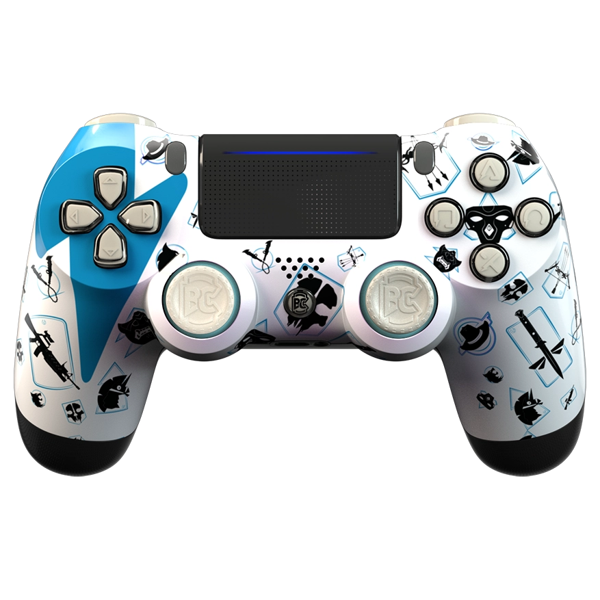 Manette PS4 blanche goty personnalisée avec palettes pour gamer