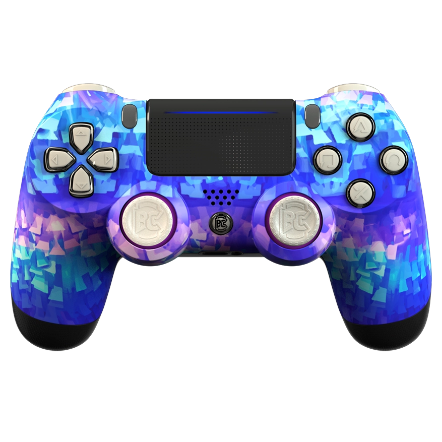 Manette PS4 bleu fortnite lama personnalisée avec palettes pour gamer