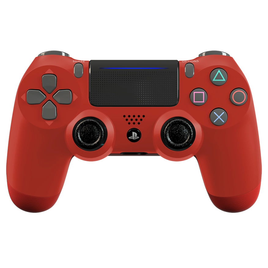 Manette PS4 rouge personnalisée avec palettes pour gamer