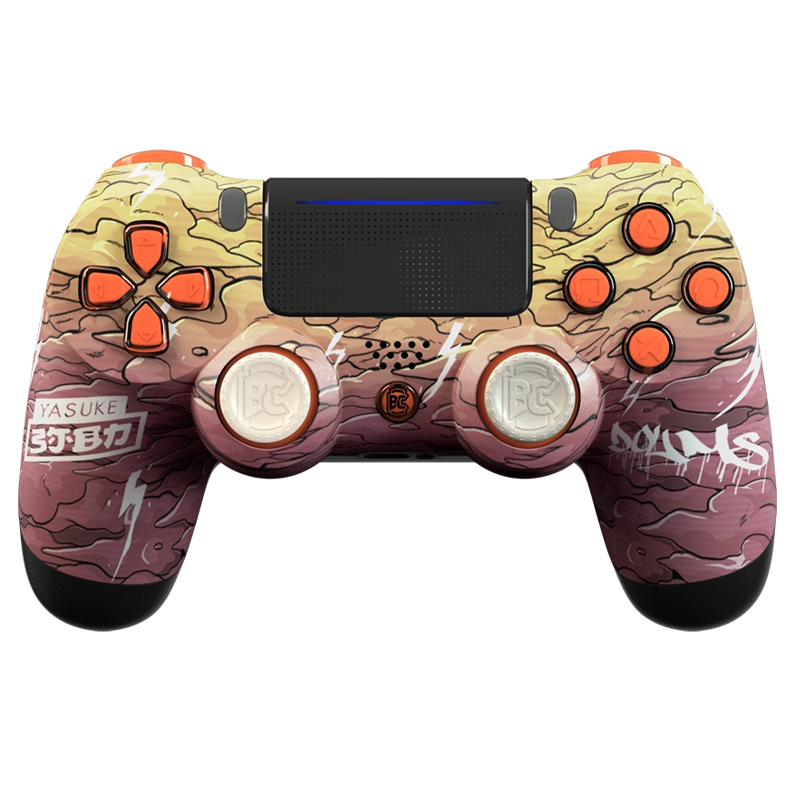 Manette PS4 Rose jaune yazuke personnalisée avec palettes pour gamer