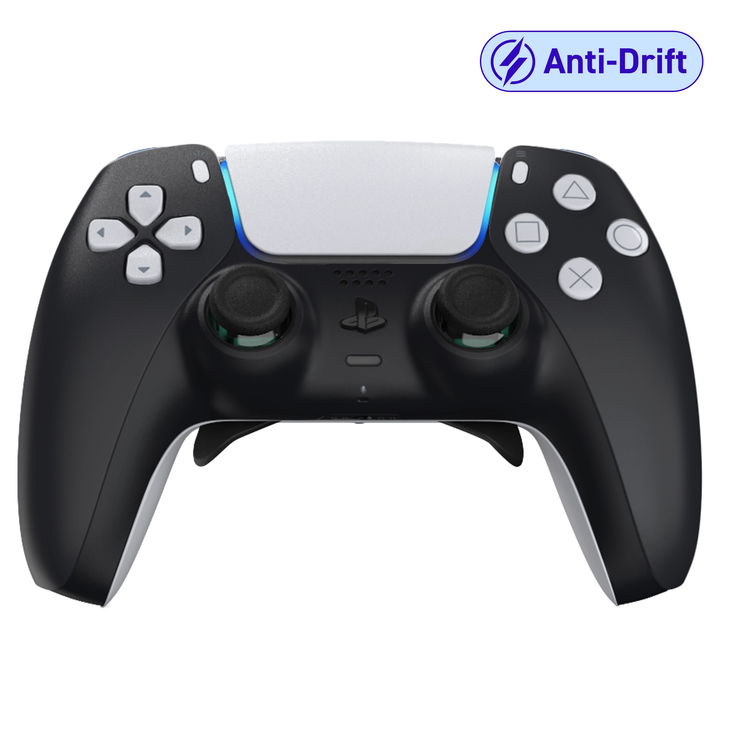 Manette PS5 noir blanche personnalisée avec palettes et anti drift pour gamer