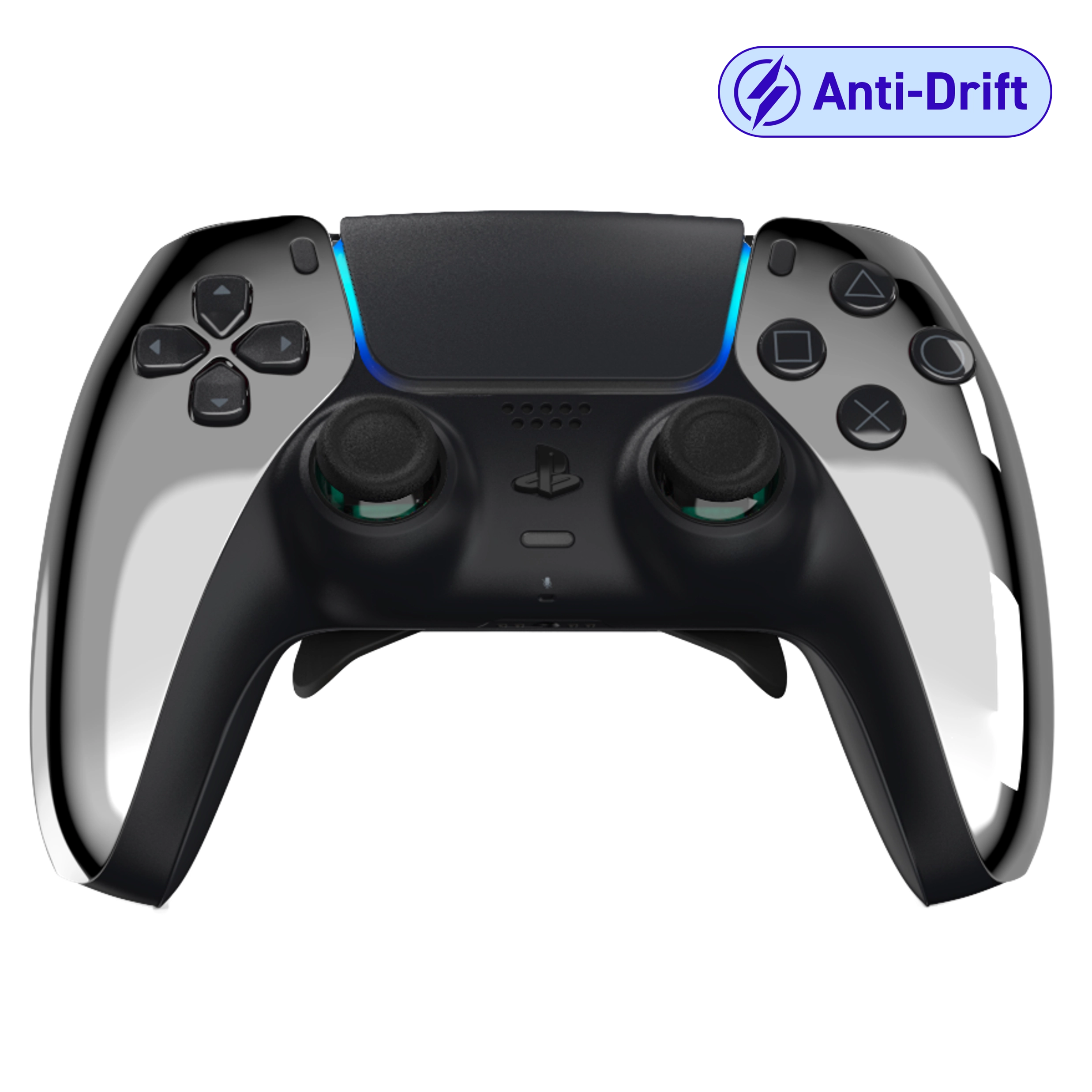 Manette PS5 chrome personnalisée avec palettes et anti drift pour gamer