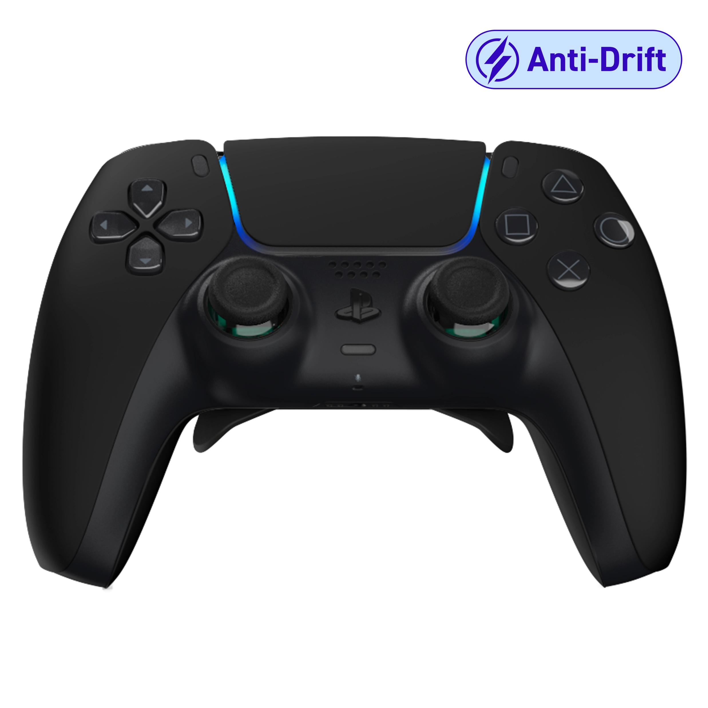 Manette PS5 noir profond personnalisée avec palettes et anti drift pour gamer
