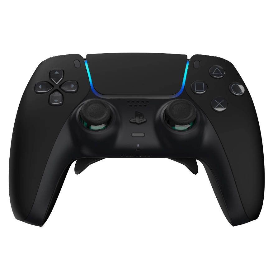 Manette PS5 deep black personnalisée avec palettes, remapping et gâchettes mécaniques pour gamer