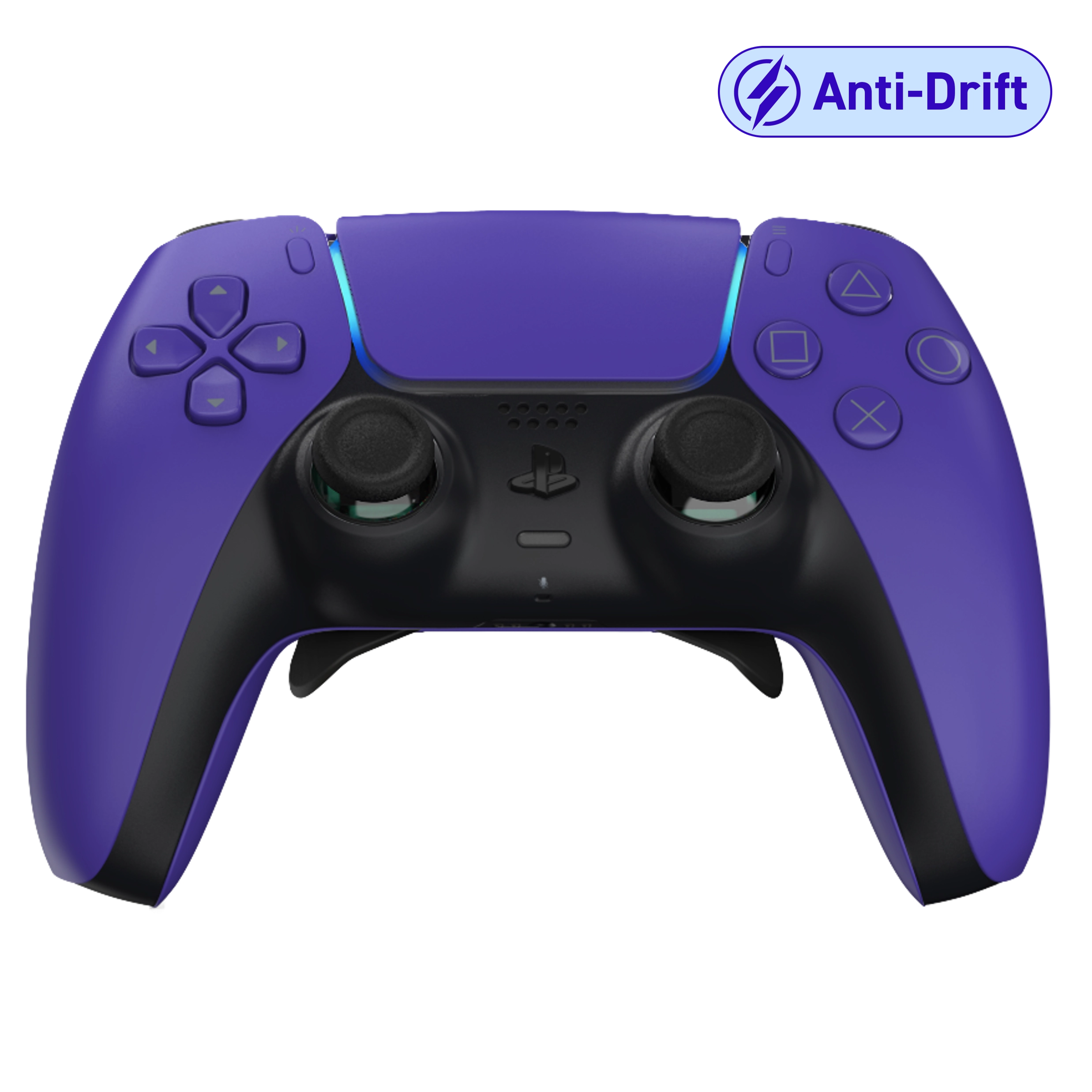 Manette PS5 violette personnalisée avec palettes remapping et anti drift pour gamer