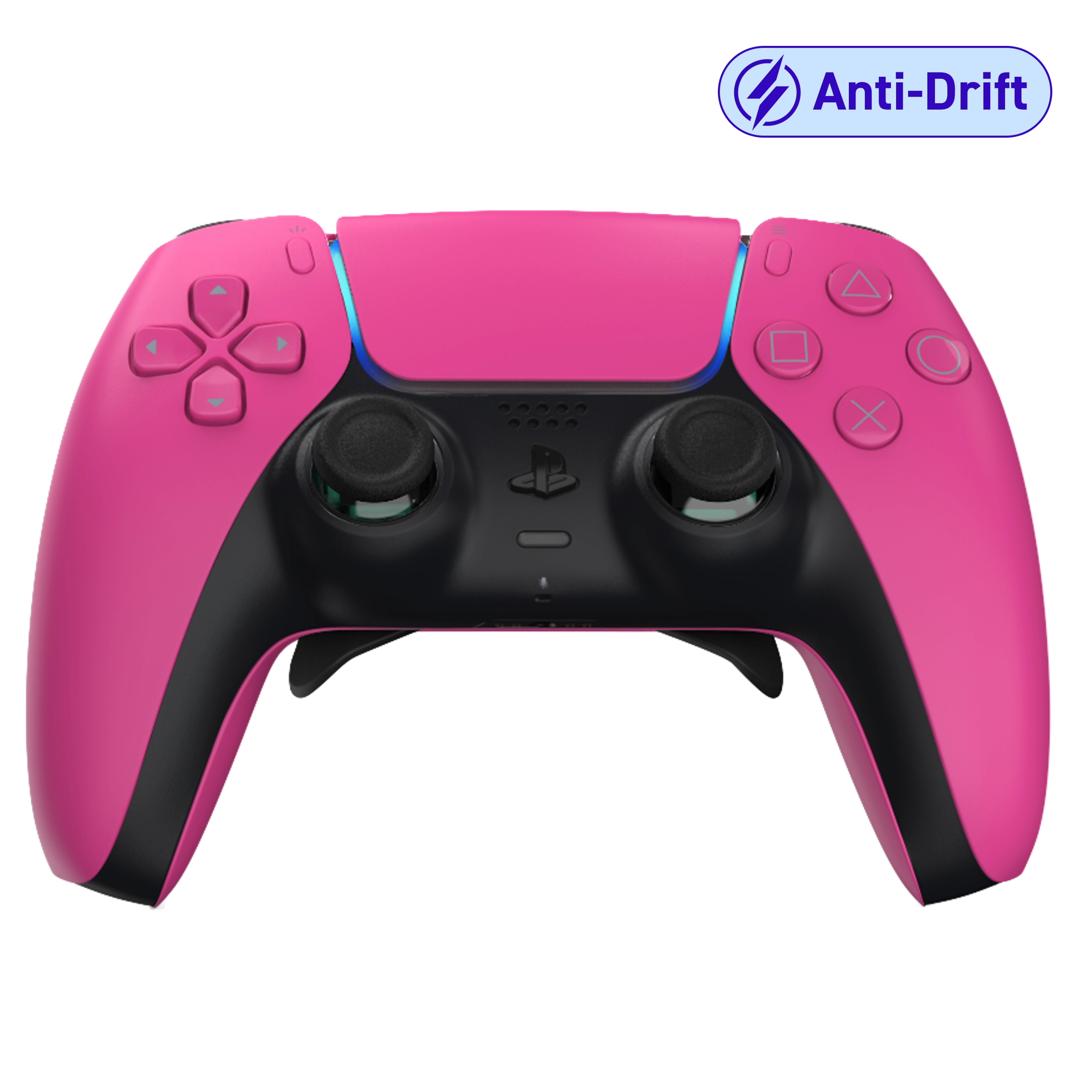 Manette PS5 rose personnalisée avec palettes et anti drift pour gamer