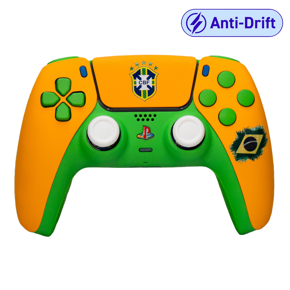 Manette PS5 Personnalisée - Style Brésil