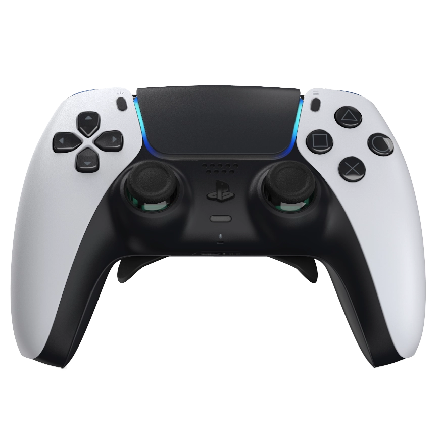 Manette PS5 blanche pad noir personnalisée blanche avec palettes, remapping et gâchettes mécaniques pour gamer
