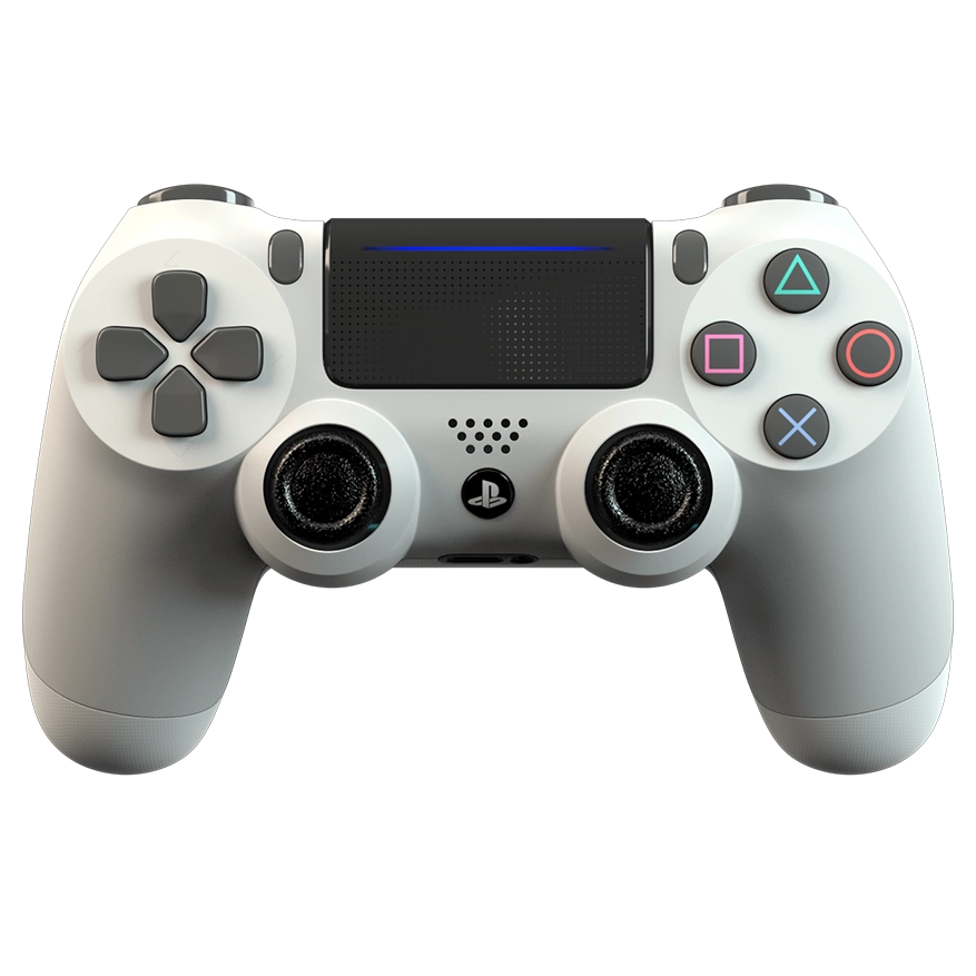 Manette PS4 blanche glacier personnalisée avec palettes pour gamer