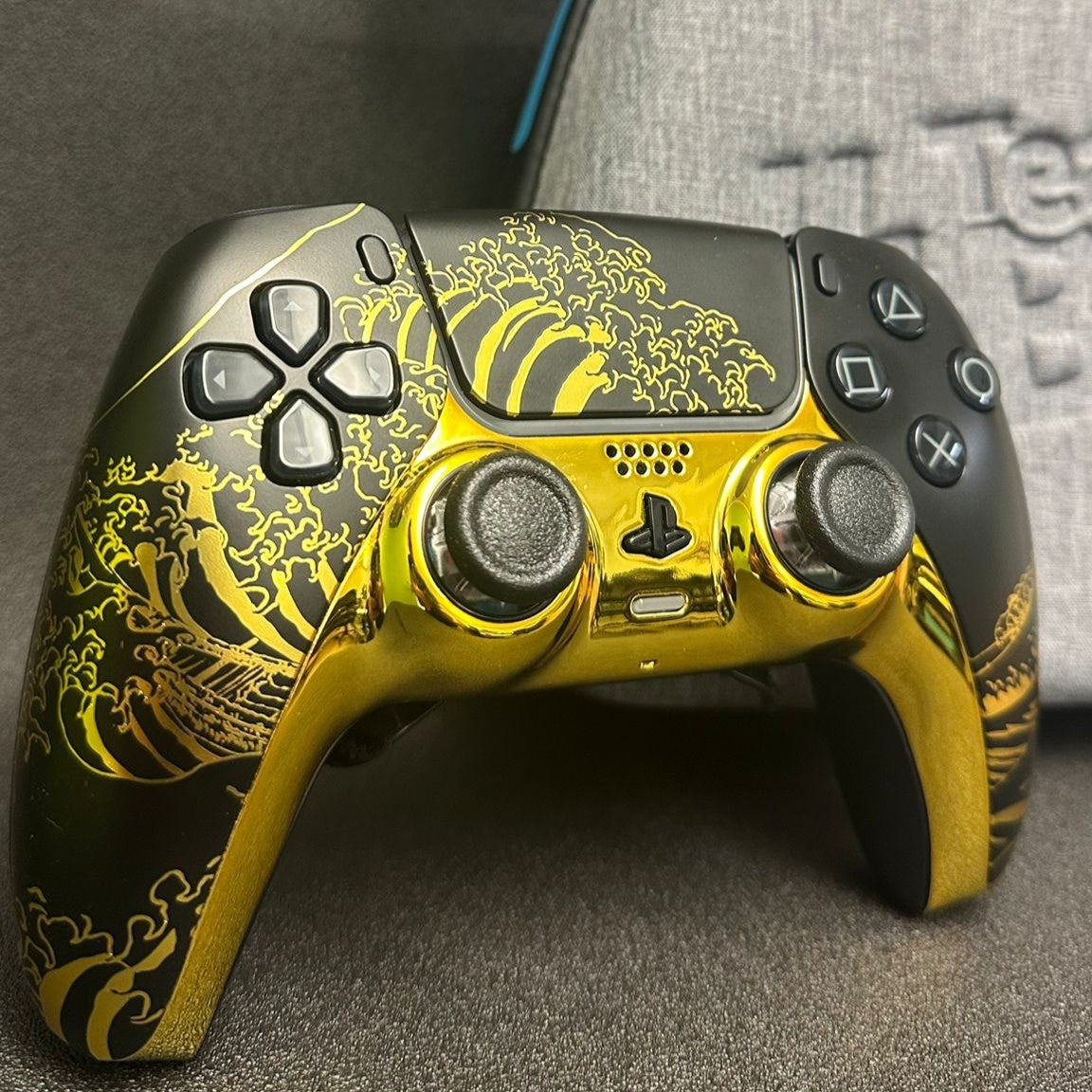 Manette PS5 noir gold accessoires sac personnalisée avec palettes pour gamer