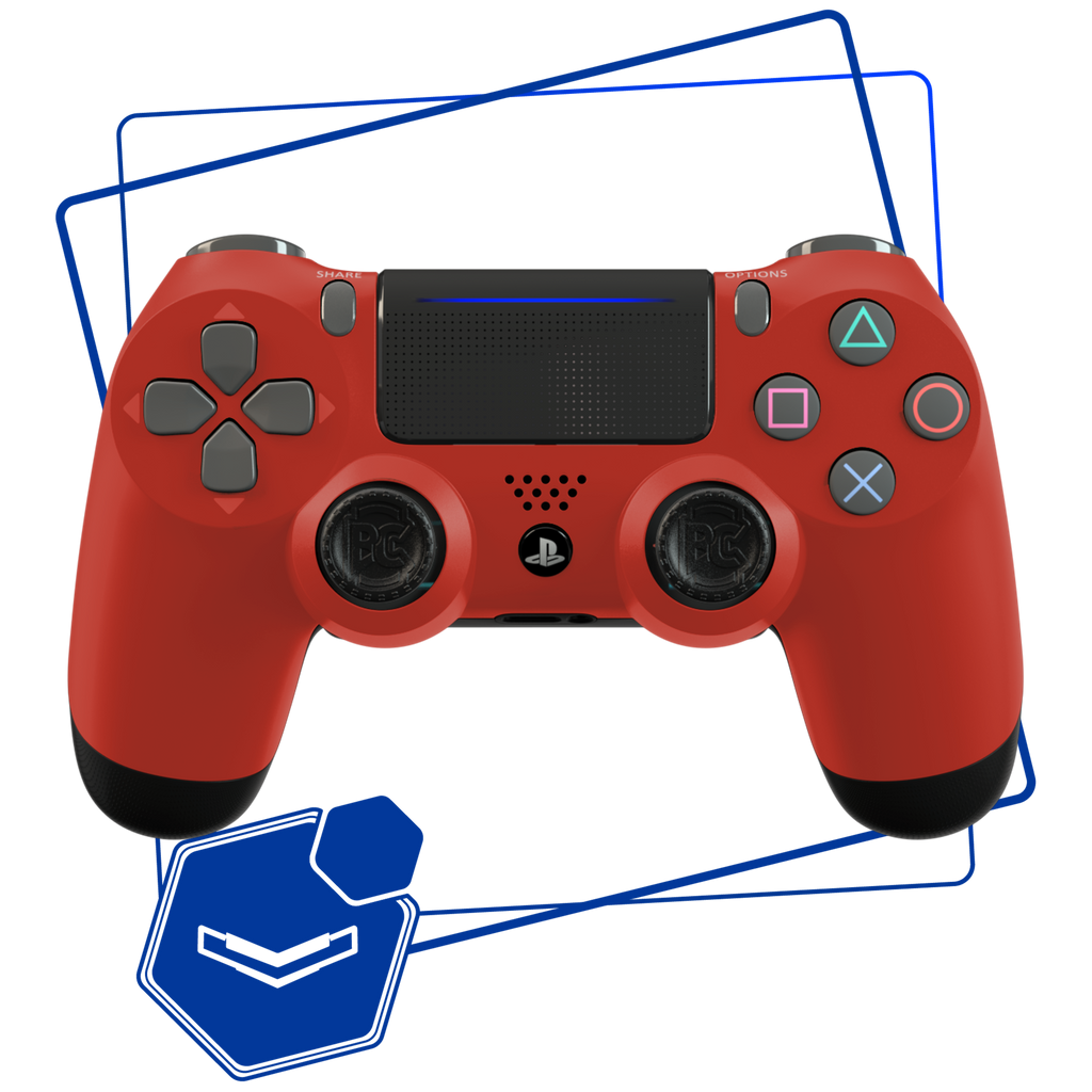 Manette PS4 Burn personnalisée palette dualshock rouge