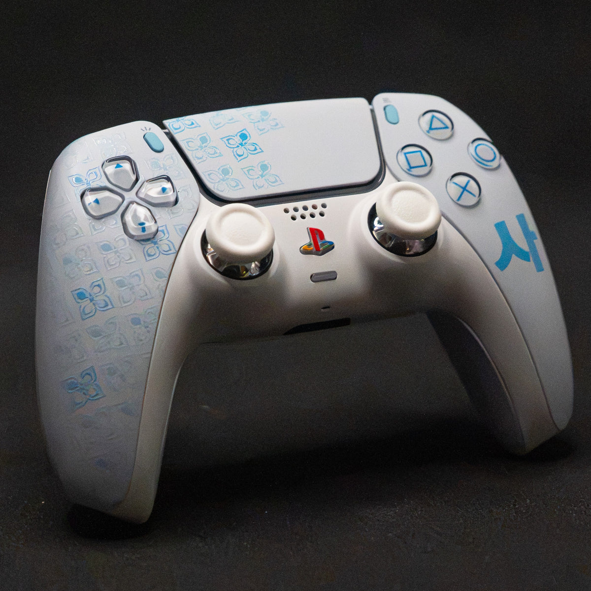 Manette PS5 Personnalisée - Style MW4 White & Blue