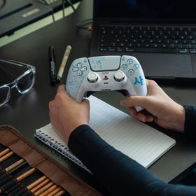 Manette PS5 à Palettes - EVO MW4 White & Blue
