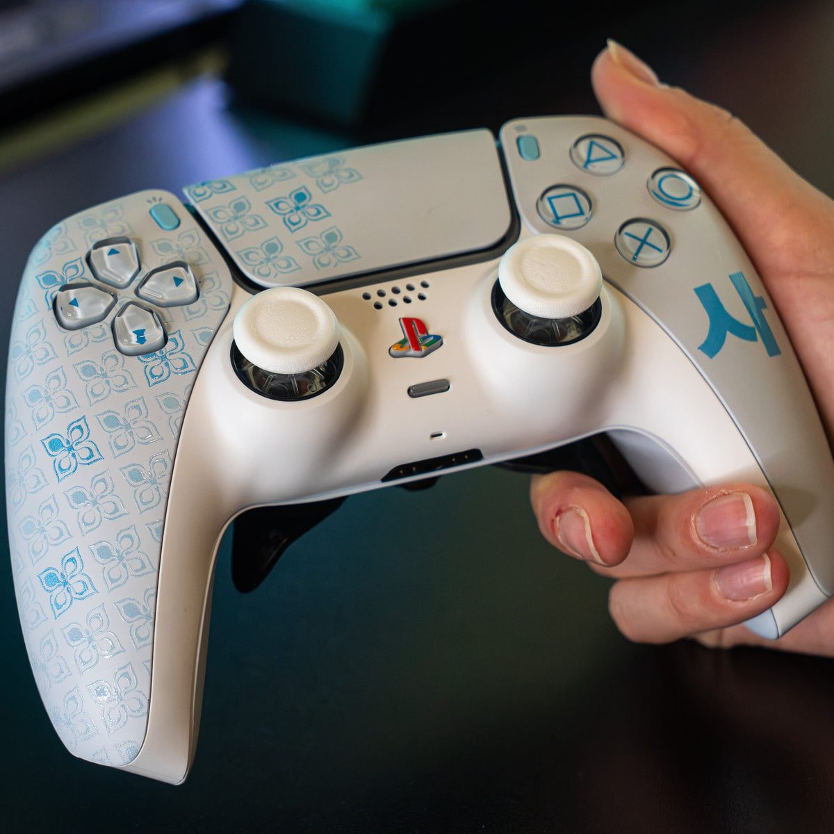 Manette PS5 à Palettes - EVO MW4 White & Blue