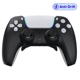 Manette PS5 noir blanche personnalisée avec palettes, remapping, gâchettes mécaniques et anti drift pour gamer