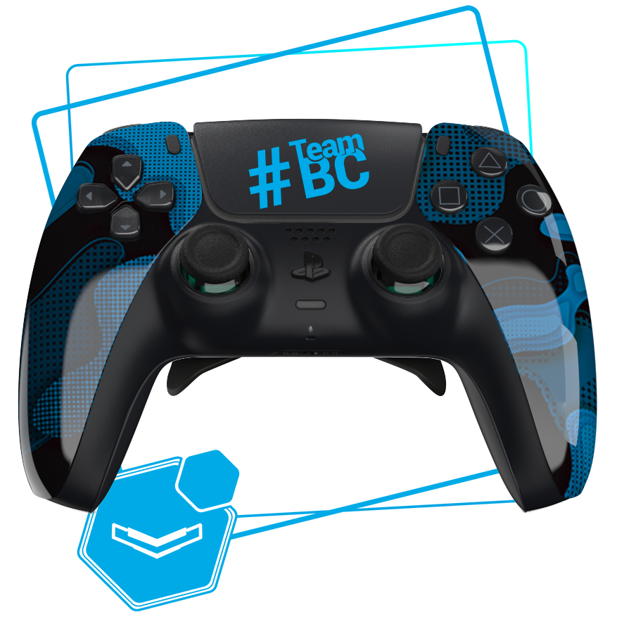Manette PS5 Personnalisée Noire Basique - Express - Camo Blue